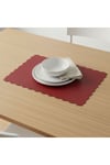 4+1 Adet Deri Runner-Deri Supla-Fırfır Desenli Runner-Amerikan Servis 40x140 cm/33x44 cm