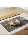4+1 Adet Deri Runner-Deri Supla-Fırfır Desenli Runner-Amerikan Servis 40x140 cm/33x44 cm