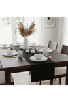 4+1 Adet Deri Runner-Deri Supla-Fırfır Desenli Runner-Amerikan Servis 40x140 cm/33x44 cm