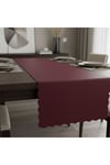 4+1 Adet Deri Runner-Deri Supla-Fırfır Desenli Runner-Amerikan Servis 40x140 cm/33x44 cm