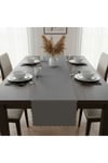 4+1 Adet Deri Runner-Deri Supla-Fırfır Desenli Runner-Amerikan Servis 40x140 cm/33x44 cm
