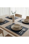 4+1 Adet Deri Runner-Deri Supla-Fırfır Desenli Runner-Amerikan Servis 40x140 cm/33x44 cm