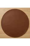 6 Kişilik 12 Parça Kahverengi Yuvarlak Deri Amerikan Servis Supla 33x33 cm-Kolay Silinir Supla