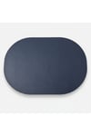 6 Kişilik 12 Parça Lacivert Tam Oval Deri Amerikan Servis Supla 33x44 cm-Kolay Silinir Supla