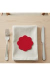 Keçe Bardak Altlığı 4lü Set Kırmızı 10x10 cm