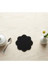 Keçe Bardak Altlığı 4lü Set Siyah Yuvarlak 10X10 cm