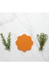 Keçe Bardak Altlığı 4lü Set Turuncu Yuvarlak 10x10 cm