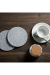 Keçe Bardak Altlığı 4lü Set Yuvarlak Kirli Beyaz 10 cm Çap