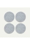 Keçe Bardak Altlığı 4lü Set Yuvarlak Kirli Beyaz 15 cm Çap