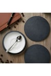 Keçe Bardak Altlığı 4lü Set Yuvarlak Siyah 8 cm Çap