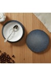 Keçe Bardak Altlığı 4lü Set Yuvarlak Siyah 15 cm Çap