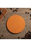 Keçe Bardak Altlığı 4lü Set Yuvarlak Turuncu 15 cm Çap
