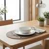 Premium Çift Yüz Kenar Dikişli Deri Amerikan Servis – Siyah-Vizon Çift Renk 33×44 cm Tam Oval