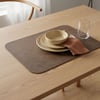 Premium Çift Yüz Kenar Dikişli Deri Amerikan Servis – Siyah-Vizon Çift Renk 33×44 cm Dikdörtgen