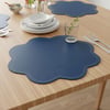 Premium Çift Yüz Kenar Dikişli Deri Amerikan Servis – Lacivert Renk 33×33 cm 