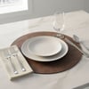 Premium Çift Yüz Kenar Dikişli Deri Amerikan Servis – Siyah-Vizon Çift Renk 33×33 cm 