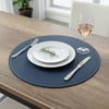 Premium Çift Yüz Kenar Dikişli Deri Amerikan Servis – Lacivert Renk 33×33 cm 