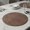 Premium Çift Yüz Kenar Dikişli Deri Amerikan Servis – Siyah-Vizon Çift Renk 33×33 cm 