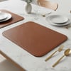 Premium Çift Yüz Kenar Dikişli Deri Amerikan Servis – Siyah-Kahverengi Çift Renk 33×44 cm Dikdörtgen