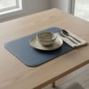 Premium Çift Yüz Kenar Dikişli Deri Amerikan Servis – Lacivert Renk 33×44 cm Dikdörtgen