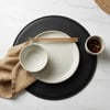 Premium Çift Yüz Kenar Dikişli Deri Amerikan Servis – Siyah-Vizon Çift Renk 33×33 cm 