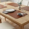 Premium Çift Yüz Kenar Dikişli Deri Amerikan Servis – Siyah-Kahverengi Çift Renk 33×44 cm Dikdörtgen