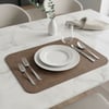 Premium Çift Yüz Kenar Dikişli Deri Amerikan Servis – Siyah-Vizon Çift Renk 33×44 cm Dikdörtgen