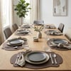 Premium Çift Yüz Kenar Dikişli Deri Amerikan Servis – Vizon Renk 33×44 cm 