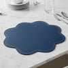 Premium Çift Yüz Kenar Dikişli Deri Amerikan Servis – Lacivert Renk 33×33 cm 