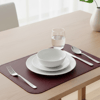 Premium Çift Yüz Kenar Dikişli Deri Amerikan Servis – Mürdüm 33×44 cm Dikdörtgen