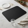 Premium Çift Yüz Kenar Dikişli Deri Amerikan Servis – Siyah-Vizon Çift Renk 33×44 cm Dikdörtgen