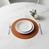 Premium Çift Yüz Kenar Dikişli Deri Amerikan Servis – Kahverengi Renk 33×33 cm 
