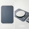 Premium Çift Yüz Kenar Dikişli Deri Amerikan Servis – Lacivert Renk 33×44 cm Dikdörtgen