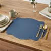 Premium Çift Yüz Kenar Dikişli Deri Amerikan Servis – Lacivert Renk 33×44 cm 