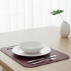 Premium Çift Yüz Kenar Dikişli Deri Amerikan Servis – Mürdüm 33×44 cm Dikdörtgen