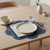 Premium Çift Yüz Kenar Dikişli Deri Amerikan Servis – Lacivert Renk 33×33 cm 