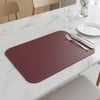 Premium Çift Yüz Kenar Dikişli Deri Amerikan Servis – Bordo Renk 33×44 cm Dikdörtgen