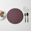 Premium Çift Yüz Kenar Dikişli Deri Amerikan Servis – Bordo Renk 33×33 cm 