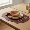 Premium Çift Yüz Kenar Dikişli Deri Amerikan Servis – Bordo Renk 33×44 cm 