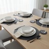 Premium Çift Yüz Kenar Dikişli Deri Amerikan Servis – Siyah Renk 33×33 cm 