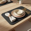 Premium Çift Yüz Kenar Dikişli Deri Amerikan Servis – Siyah-Kahverengi Çift Renk 33×44 cm Dikdörtgen