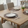 Premium Çift Yüz Kenar Dikişli Deri Amerikan Servis – Siyah-Vizon Çift Renk 33×33 cm 