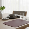 Premium Çift Yüz Kenar Dikişli Deri Amerikan Servis – Mürdüm 33×44 cm Dikdörtgen