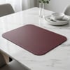 Premium Çift Yüz Kenar Dikişli Deri Amerikan Servis – Bordo Renk 33×44 cm Dikdörtgen
