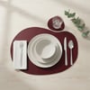 Toptan Bordo Deri Amerikan Servis 30x44 cm – Kendinden Bardak Altlıklı