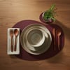 Toptan Bordo Deri Amerikan Servis 30x44 cm – Kendinden Bardak Altlıklı