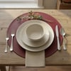 Toptan Bordo Deri Amerikan Servis 33x33 cm – Yuvarlak