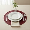 Toptan Bordo Deri Amerikan Servis 33x33 cm – Yuvarlak