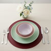 Toptan Bordo Deri Amerikan Servis 33x33 cm – Yuvarlak