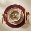 Toptan Bordo Deri Amerikan Servis 33x33 cm – Yuvarlak